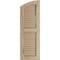 Ekena Millwork Timberthane Hand Hewn 2 Equal Louver w/Elliptical Top Faux Wood Shutters, 18W x 76H, 70 Low Side, PR SHULVL18X76HHPR - alternate 6